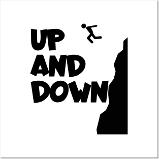 Cliff jumping up and down Posters and Art